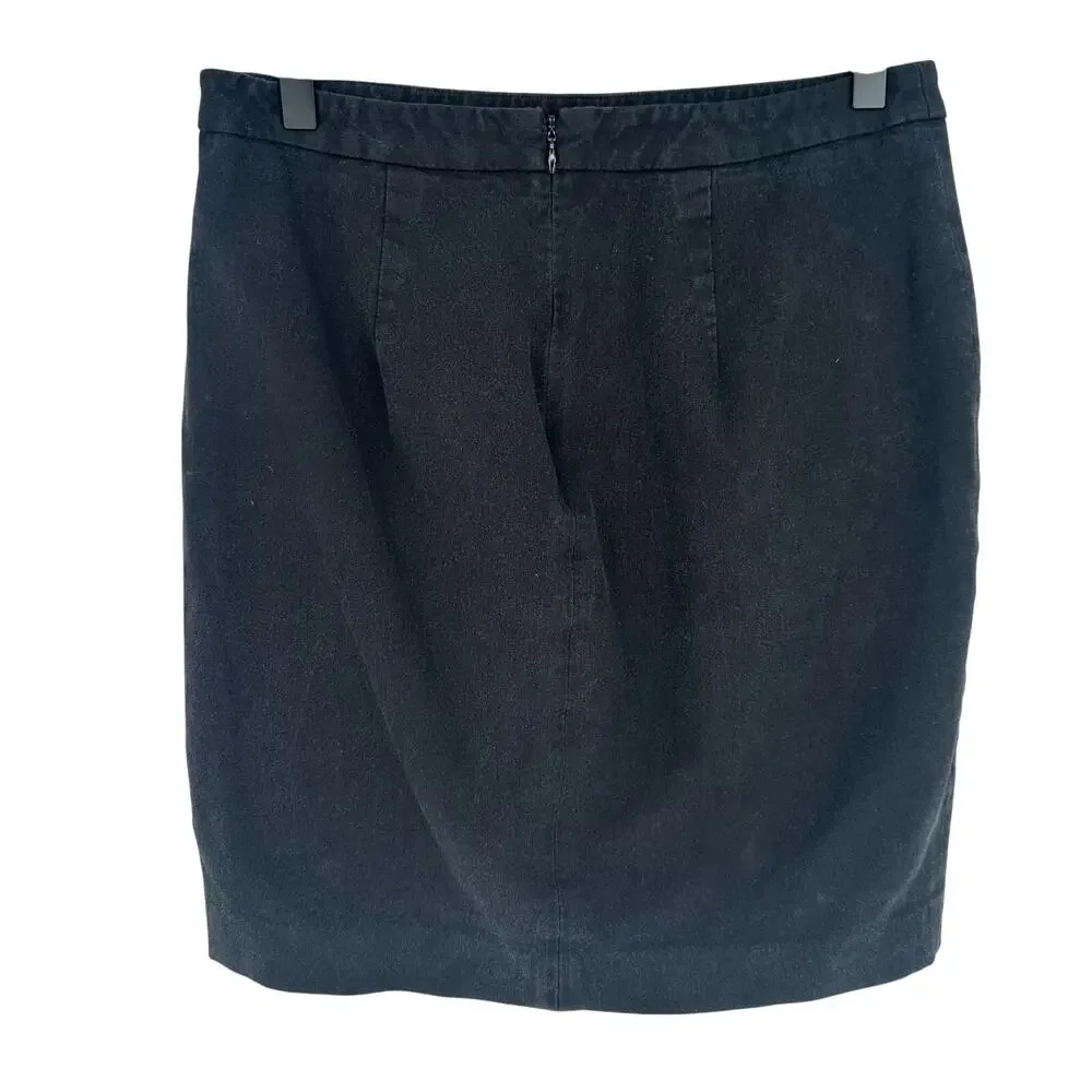 Banana Republic Black Wrap Pencil Skirt 6 Business Casual Office Bi Stretch Zip